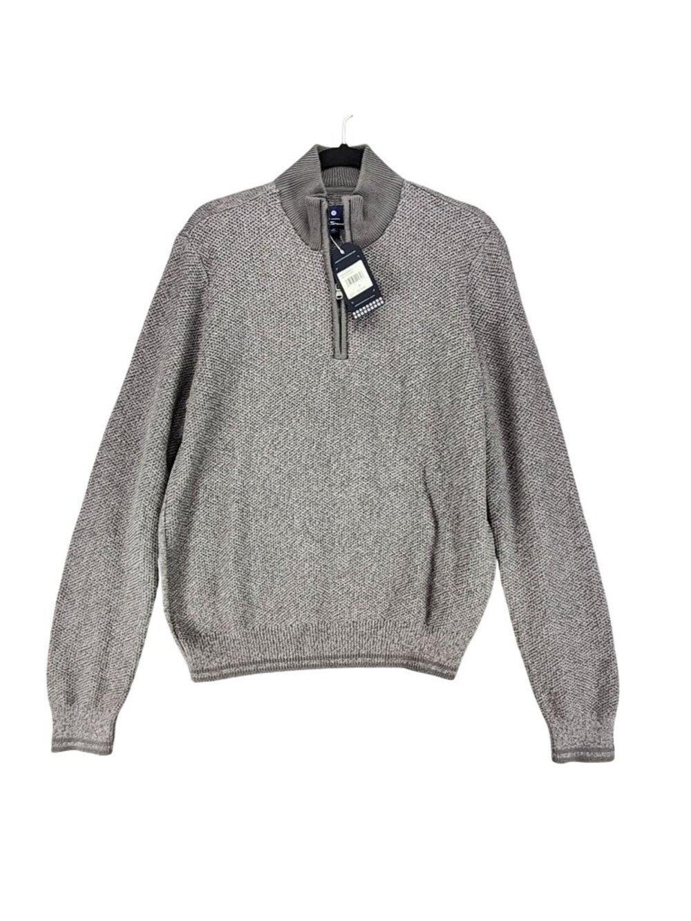 Ben Sherman Sweater Mens Medium Gray Long Sleeve 1/4 Zip Pullover *NWD*